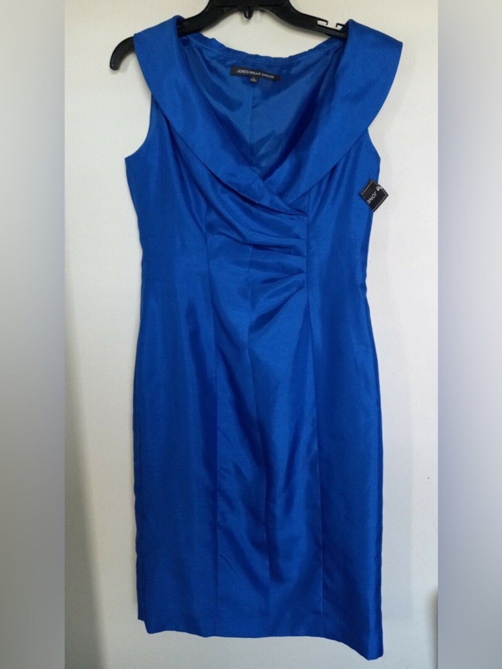 Evan Picone Royal Blue V-Neck Sheath Dress 16 - Picture 4 of 15